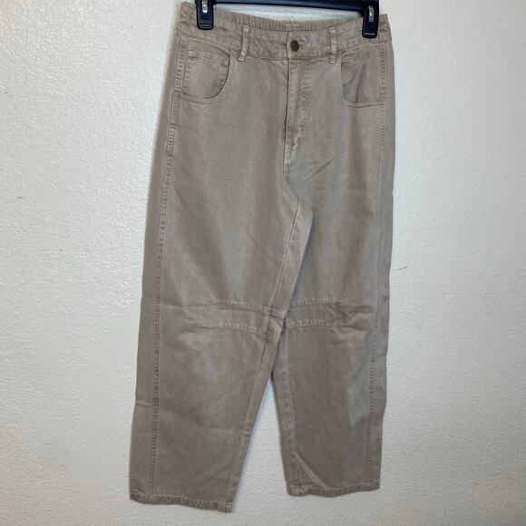 YFB Young Fabulous & Broke Womens Lyocell Cotton Cropped Barrel Pants Size Small - Picture 1 of 9